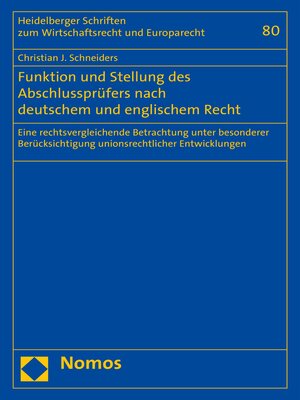 cover image of Funktion und Stellung des Abschlussprüfers nach deutschem und englischem Recht